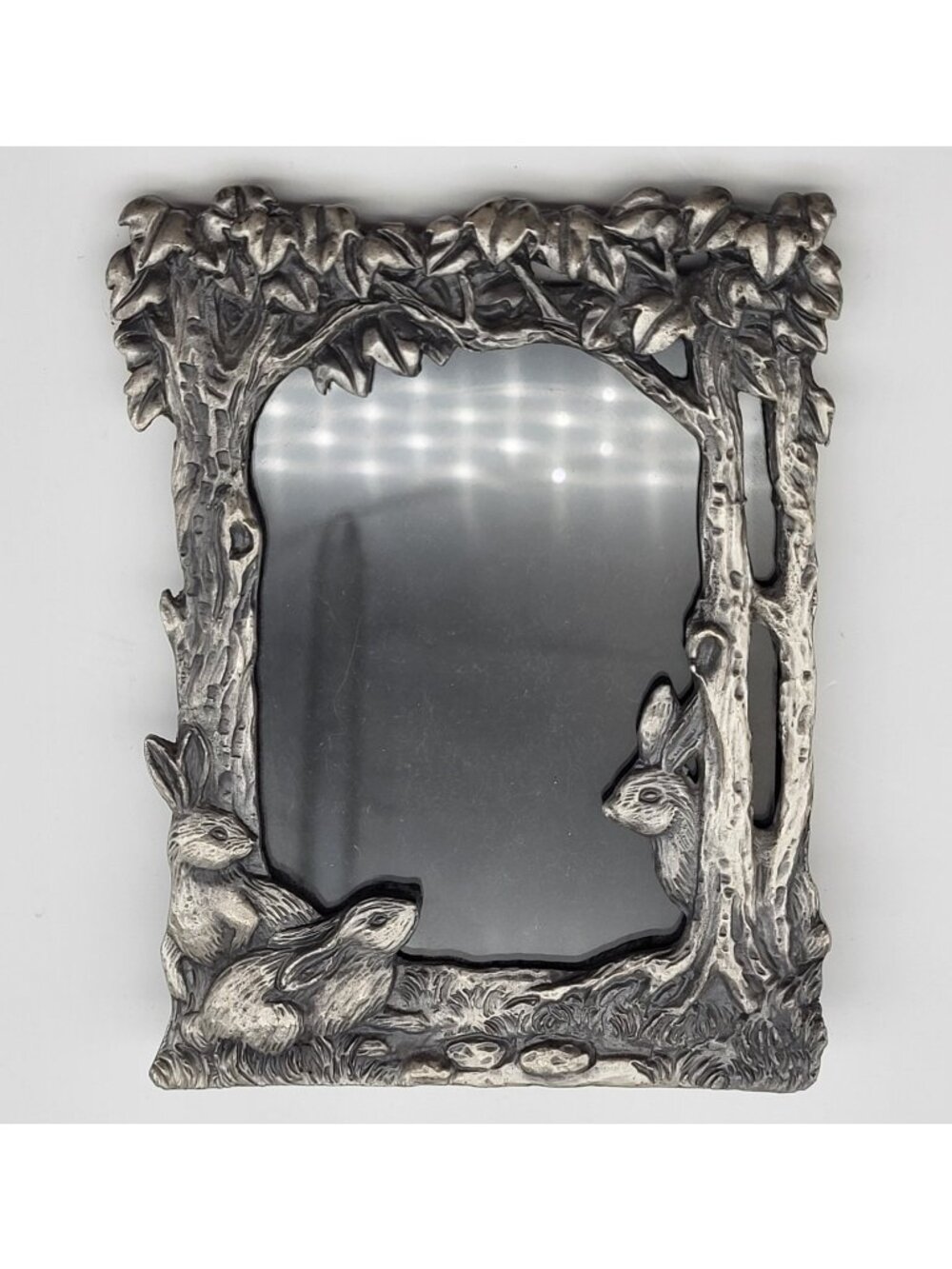 VTG Crossbow Miniature Pewter Bunny Rabbit Standing Picture Photo Frame
